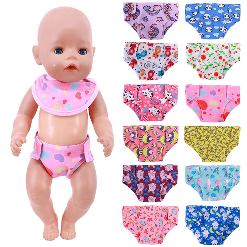 Doll Clothes Accessories Doll Diapers Underwear Panty Fit 18Inch American43CM Reborn New Born Baby Doll