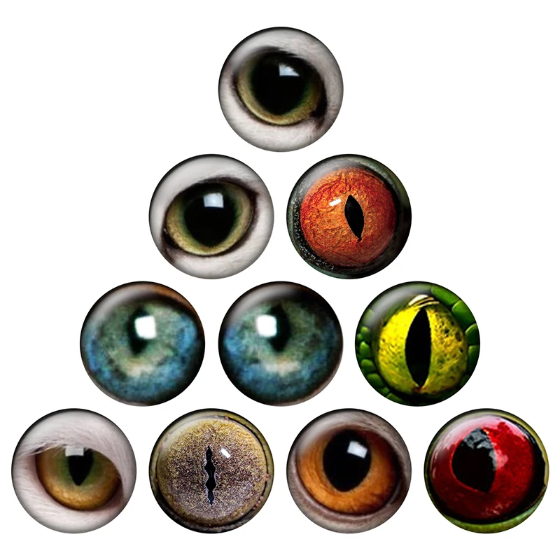 24pcs/lot Round Glass Cabochon12mm 18mm 25mm Animal Eyes Dragon Snake Owl Cat Tiger Cabochon DIY Jewelry Making H141 | Украшения и