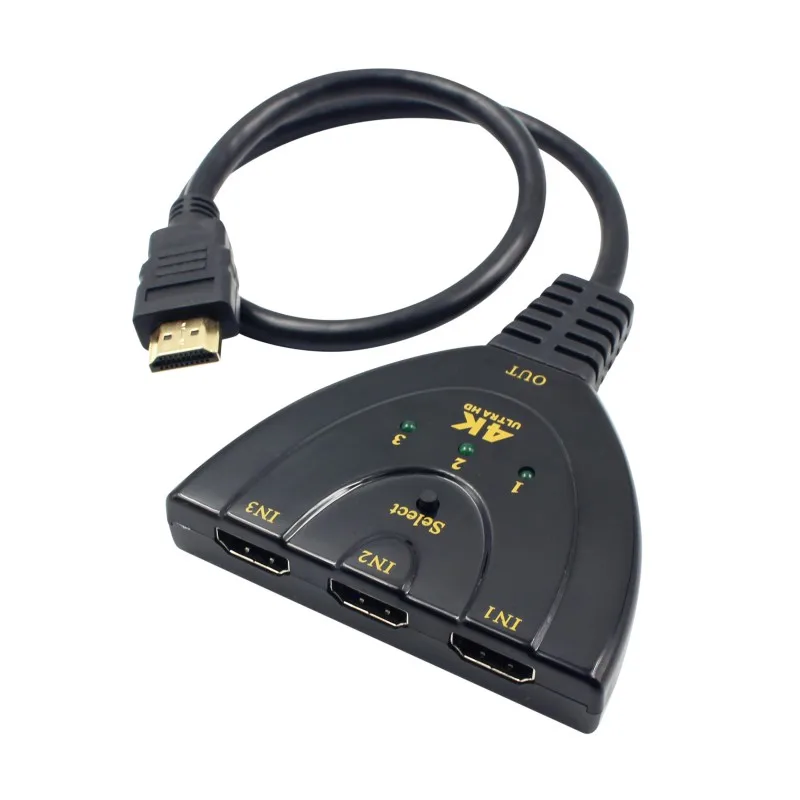 HDMI Aapter Mini 3 порта 3 в 1 4 к* 2 к 3D HDMI переключатель 1.4b 4 к выключатель HDMI делитель из порта концентратор для DVD HDTV