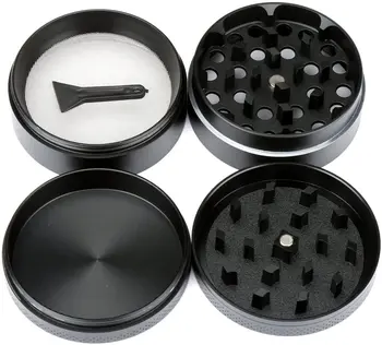 

Vaporizers Grinder - Metal Herb Crusher with Pollen Catcher, Magnetic Lid and Pollen Scraper Gun Metal (4 pieces)