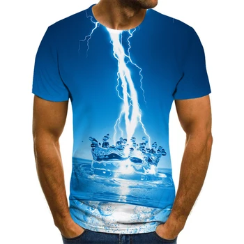 

3D Funny lightning T Shirts Hipster Casual Short Sleeve Summer Harajuku Casual Tee Men Women Streetwear Funny Printed T shirt