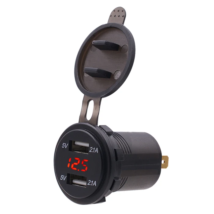 USB зарядное устройство 4.2A двойной порт с вольтметр светодиодный цифровой дисплей Водонепроницаемый для машины, лодки, мотоцикла NR