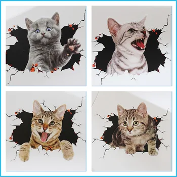 

Car Sticker Creative 3D Cat Sticker Body Rear Scratch Scratch Cover Sticker Cute Animal Sticker Car Styling Decoration
