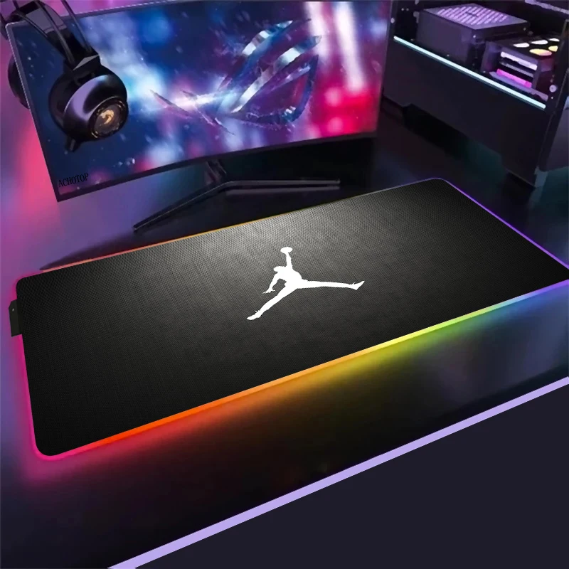 Большой игровой коврик для баскетбола RGB мыши со светодиодной подсветкой большой
