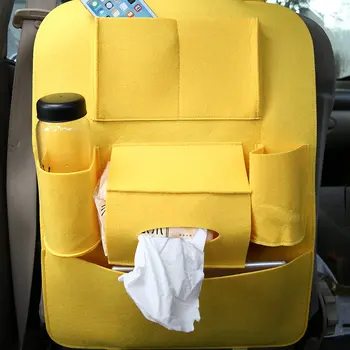 

new2017 New 55*40cm Bright Plush Senior Style Non-woven Large Car Multifunction Hanging Organizer Car Seat Back Capacity Storage