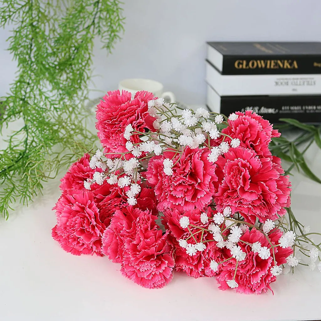 

Artificial Carnations Silk Flower Bridal Hydrangea Home Gift Wedding Decorative Flowers Home Decorative Flowers Accessories