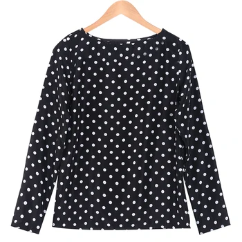

New Autumn Fashion Women's Loose Long Sleeve Chiffon Polka Dot Casual Blouse Shirt Tops Stylish Womens Dots Blouse