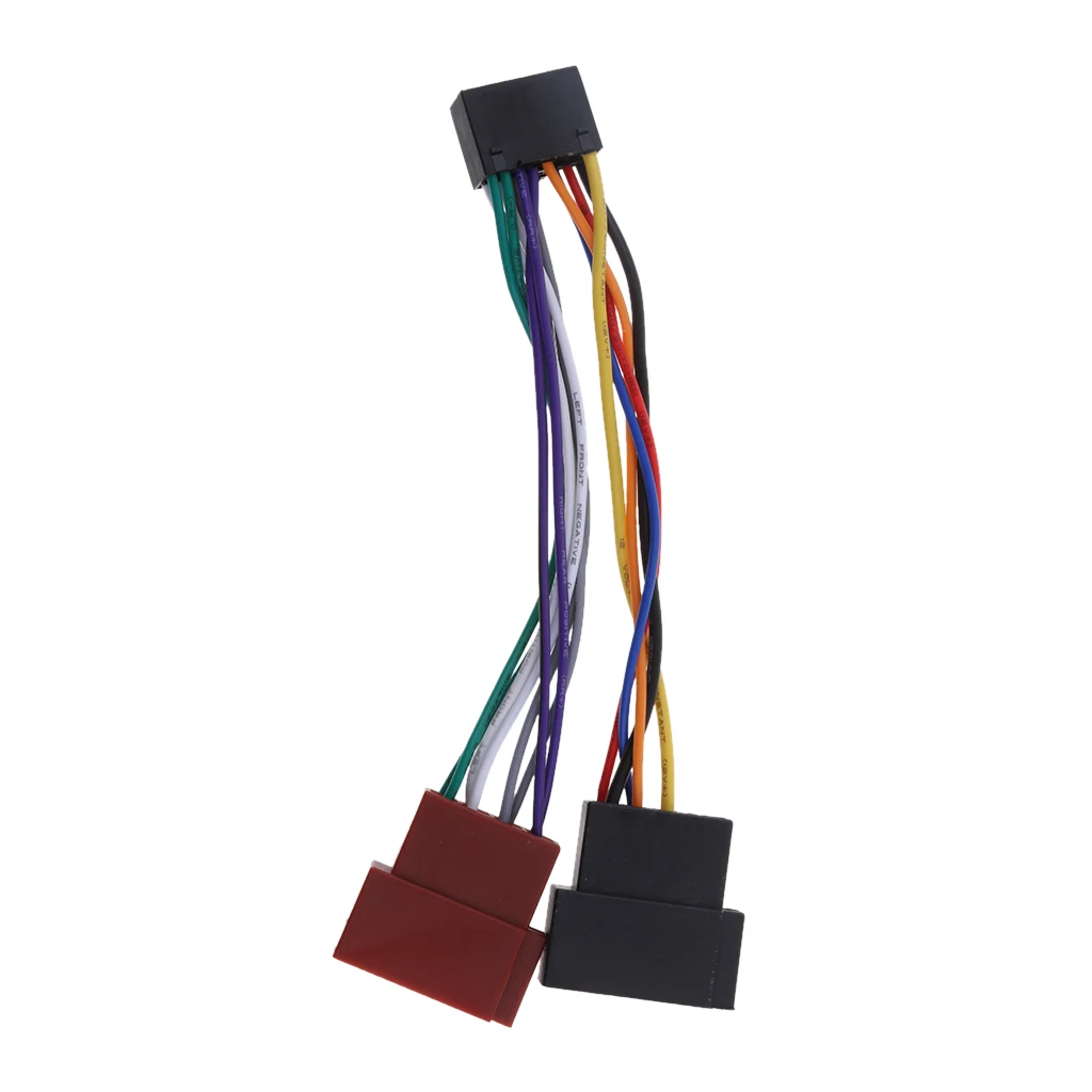 1 Pcs Wire Harness  Adaptor For Kenwood / JVC Car Stereo Radio ISO Standard Connector Adapter 16 Pin Plug Cable