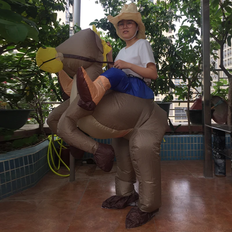 Мужской и Женский костюм Пурим на Хэллоуин надувной ковбой наездник лошади