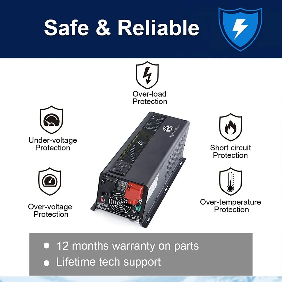 2021 6000W pure sine wave inverter 48Vdc and 240Vac input to 120V 240V AC separated phase output 18000W surge low frequency | Электроника