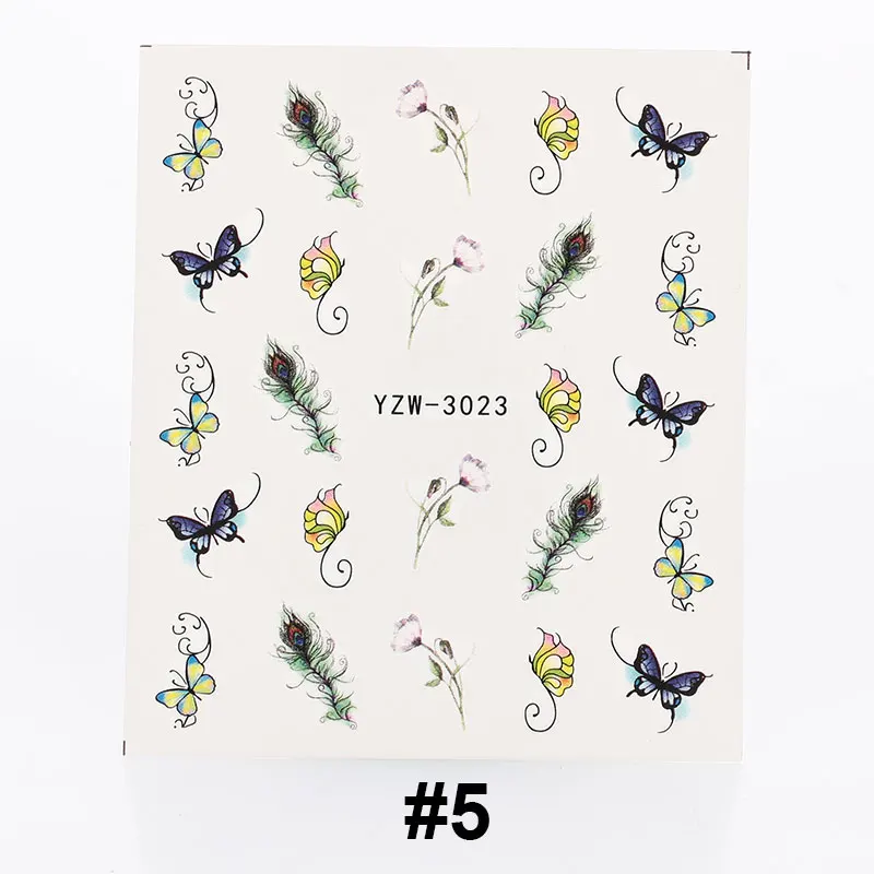 pattern 5 Модные наклейки для ногтей наклейки DIY горный хрусталь украшения водные искусства цветы вечерние рождественские водонепроницаемые наклейки для ногтей - Цвет: pattern 5