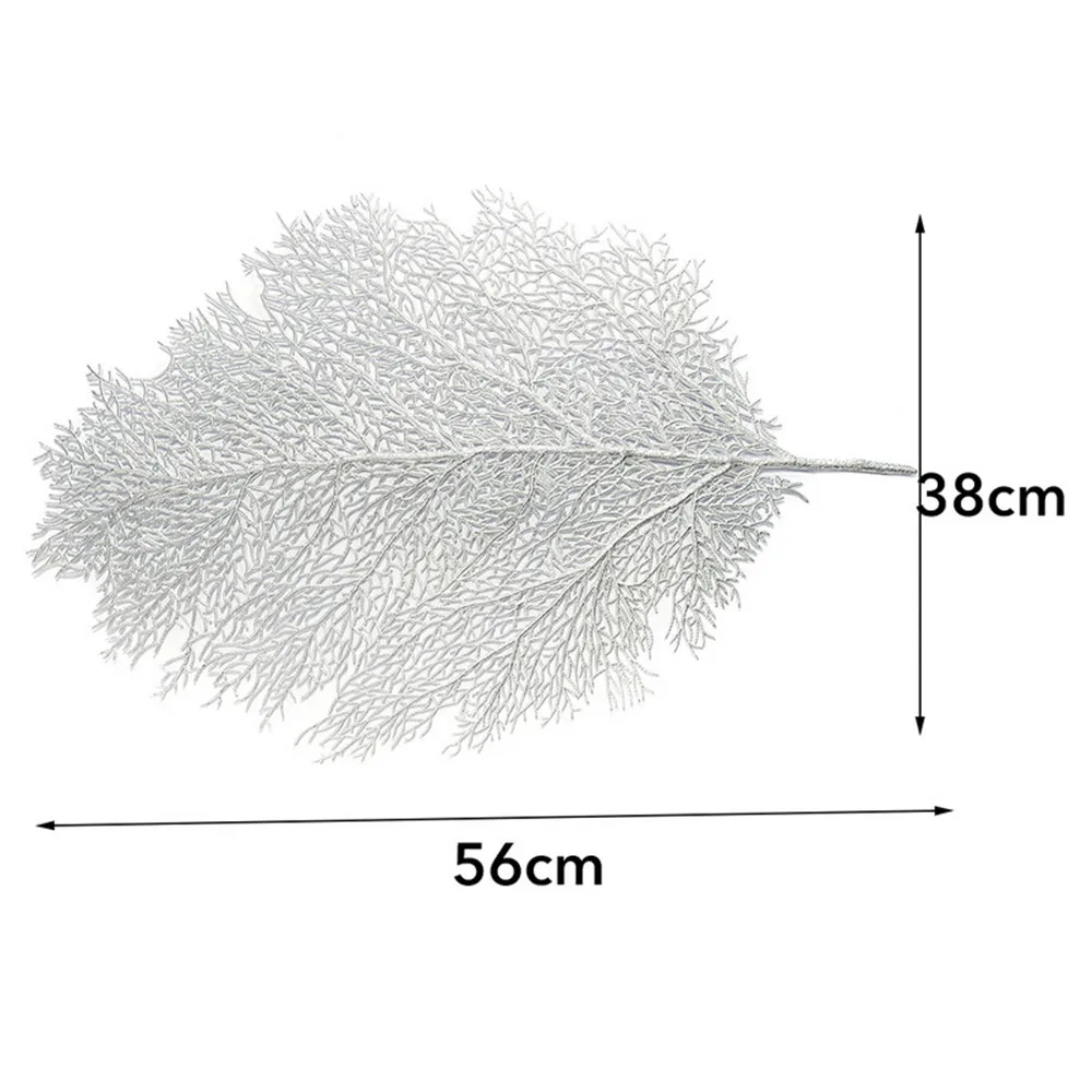 Подставки для обеденного стола, кухонные, рождественские, домашний декор, чашка, журнальный столик, коврики, 1 шт., подстилка, имитация листьев, растения, ПВХ, противоскользящие - Цвет: H