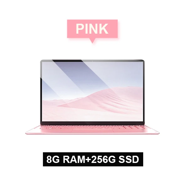 Pink 256G ROM Metal Laptop 15.6 inch With Backlit Keyboard Notebook Computer Intel Quad Core Ultrabook With Win10 OS For Student Game Netbook - Цвет: Pink 256G ROM