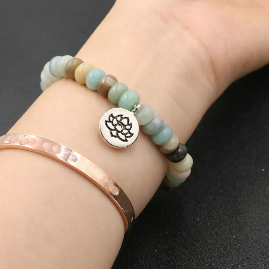 New 5*8mm Amazonite Abacus Beads Bracelet Men Natural Stone Bracelet For Women Girls Lucky Couples Chakra Jewelry Lovers' Gift