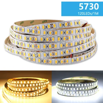 

DC 12V LED Strip Light 5M SMD 5730 Flexible 120Led/M Warm White LED Light Strip Lamp Tape Ribbon Not Waterproof Decoration Room