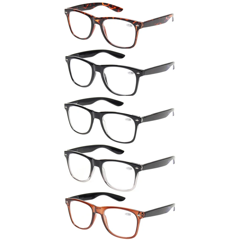 Boncamor Reading Glasses Spring Hinge Prescription HD Reader Men and Women Decorative Eyeglasses Diopter +100+200+500+600 6