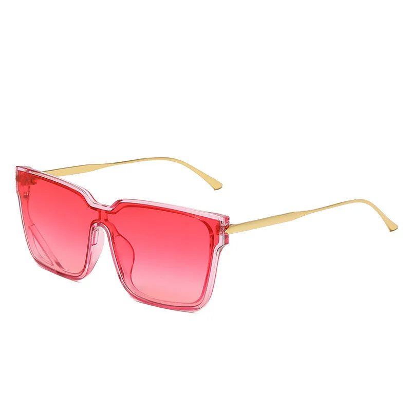 

Square Frame Big Frame Red Mirror Sunglasses Women Metal Frame Trendy Windproof Sunglasses for Men 2020 Designer Sun Glasses