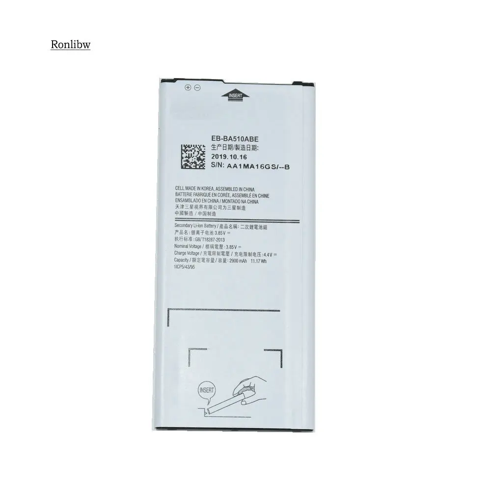 Ronlibw 10 шт. 2900 мАч сменная батарея EB-BA510ABE для A510 A5 версия аутентичная батарея телефона