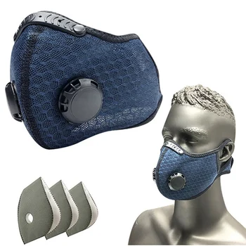 

Cycling Face Mask Activated Carbon Filter Anit-fog Breathable Dustproof Bicycle Respirator Sport Dust Mask