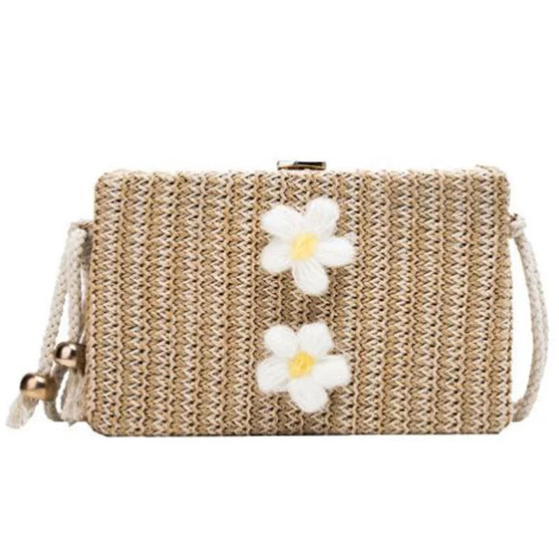 

JHD-New Korean Casual Shoulders Versatile Small Square Bag Summer Fashion Foreign Woven Crossbody Bag