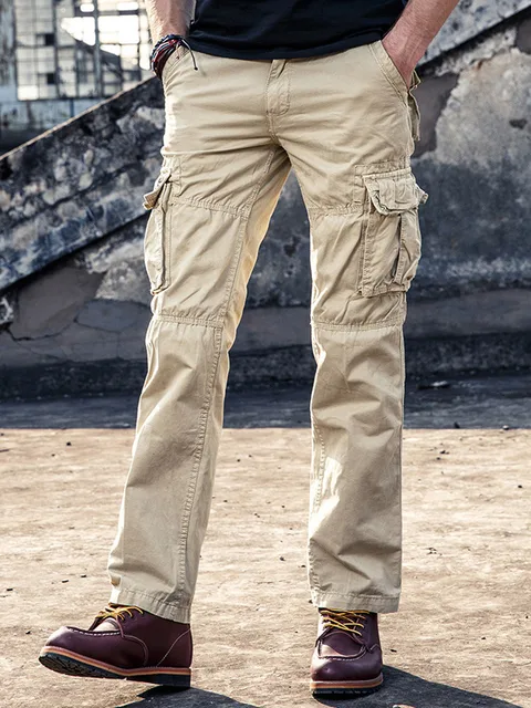 Cargo Pants Men Casual Multi Pockets 
