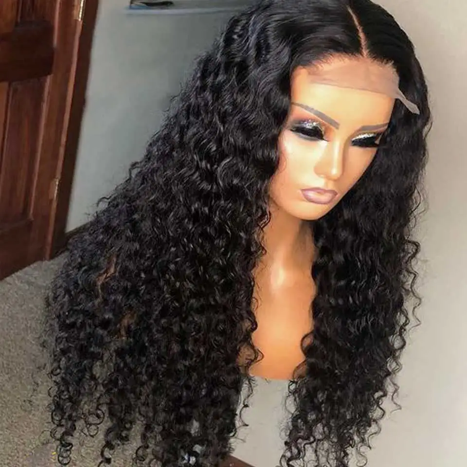 4x4 Deep Wave Closure Wig HD Lace Frontal Wigs Wet And Wavy Curly Lace Front Human Hair Wigs Raw Indian Deep Wave Frontal Wig