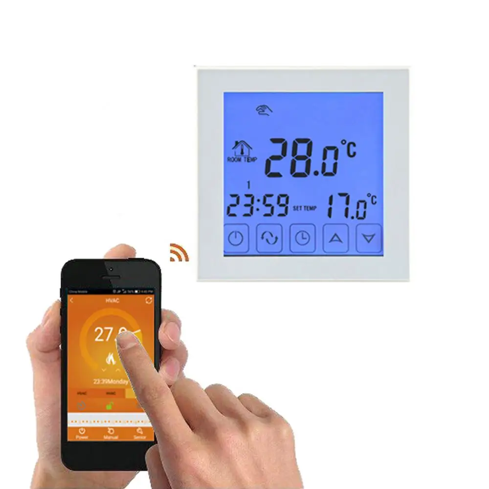  Electric Heating Programmable Thermostat NTC Sensor Room Smart Wifi Temperature Controller LCD Disp - 4000113663730
