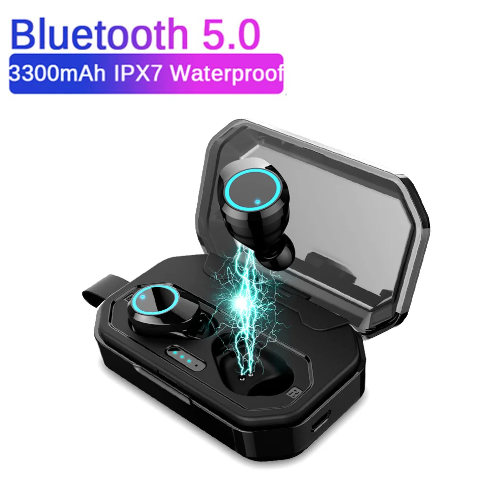 T9 TWS беспроводные Bluetooth наушники X6 9D стерео наушники гарнитура IPX7 водонепроницаемый 7000 мАч светодиодный внешний Смарт-аккумулятор держатель телефона - Цвет: X6