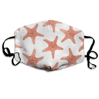 

Unisex Print Mouth Mask - Cute Starfish Seamless Pattern Polyester Anti-dust Mouth-Muffle - Fashion Washed Reusable Face Masks