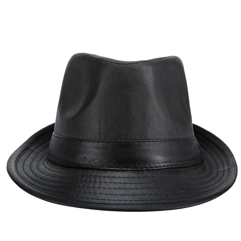 Мужские осенние и зимние шляпы из искусственной кожи Fedora большой головой мужской большой размер джаз шляпа 57 см 58 см 59 см