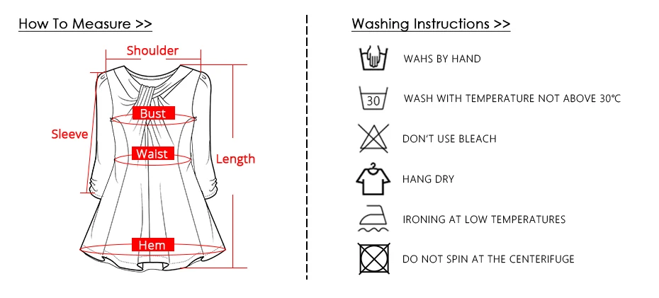 2、连衣裙尺码图