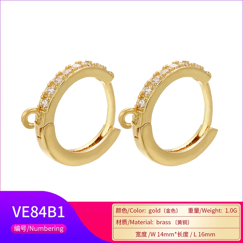 ZHUKOU Красивая 14x16 мм круглые серьги со стразами для женщин, сделай сам, ювелирные изделия ручной работы модные золотые серьги модели: VE84