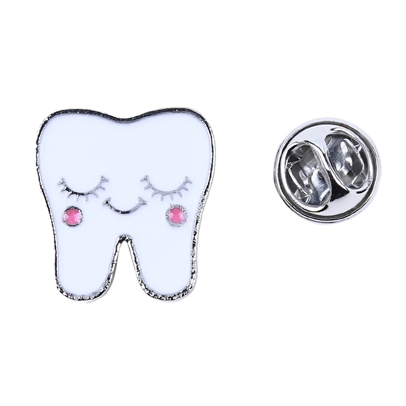 Cartoon Brooches White Teeth Enamel Pin For Boys Lapel Hat/bag Pins Denim Shirt Women Brooch Badge | Украшения и аксессуары