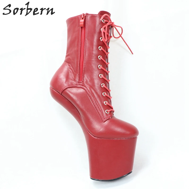 Sorbern/пикантные ботинки на высоком каблуке 20 см; женские ботинки Gaga; полуботинки; женские ботинки унисекс; обувь для БДСМ размера плюс