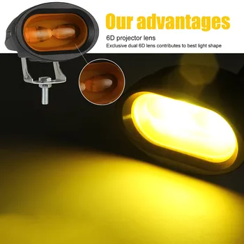 

1pc Waterproof LED Work Light 6D Len Car Driving Fog Spot Light Oval LED Work Lamp Truck SUV ATV Car Motorcycle Spotlight