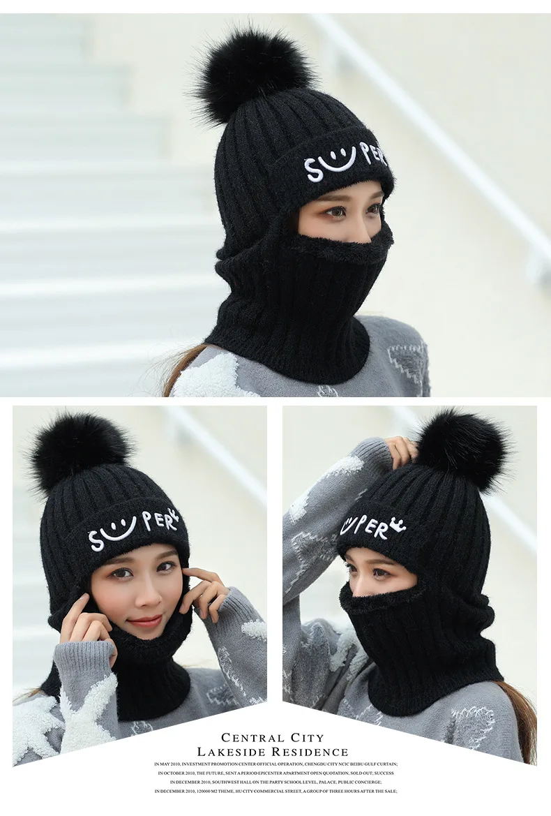 Зимние шапки для женщин, вязаные шапки Skullies, шапка, ветрозащитная теплая шапка, шапки на осень и зиму, шапки с помпонами для мужчин