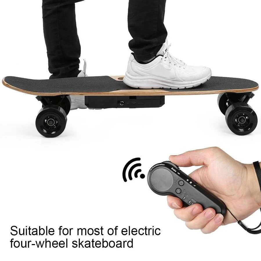 Electric 4-wheeled Skateboard Longboard Remote Control With Power Indicator 
