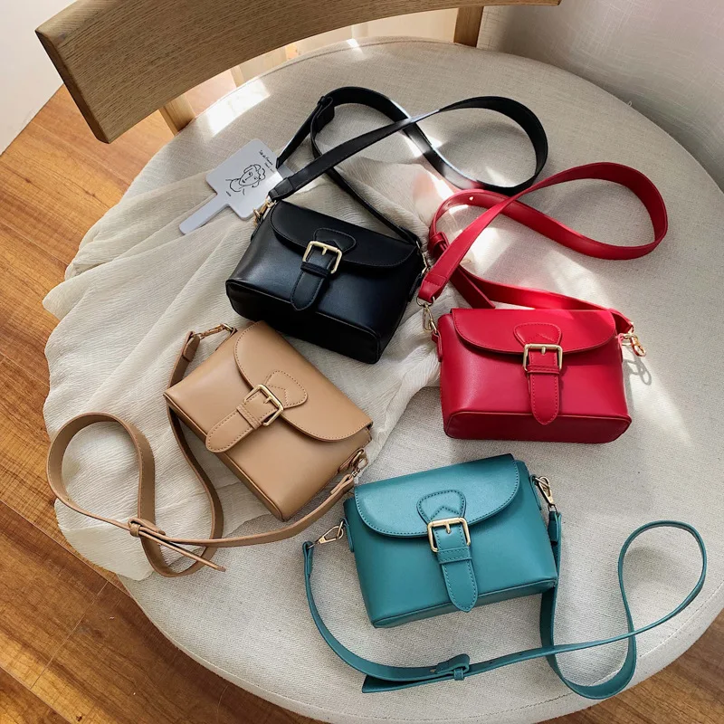 

Autumn New Square Prepuce Belt Decoration Simple Single Shoulder Slant Women's Bag Factory Direct Selling