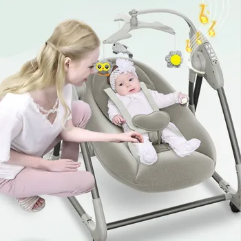

0-3Y Household Bluetooth Intelligent Electric Baby Rock Chair Portable Fold Baby Swings Bouncers bed Newborn Comfort Deck Chairs