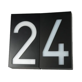 

1pc Black LED Solar Power Night Light Digits Number Sign Light Hotel House Door Address Sign Plaque Wall Door Lamp Lighting