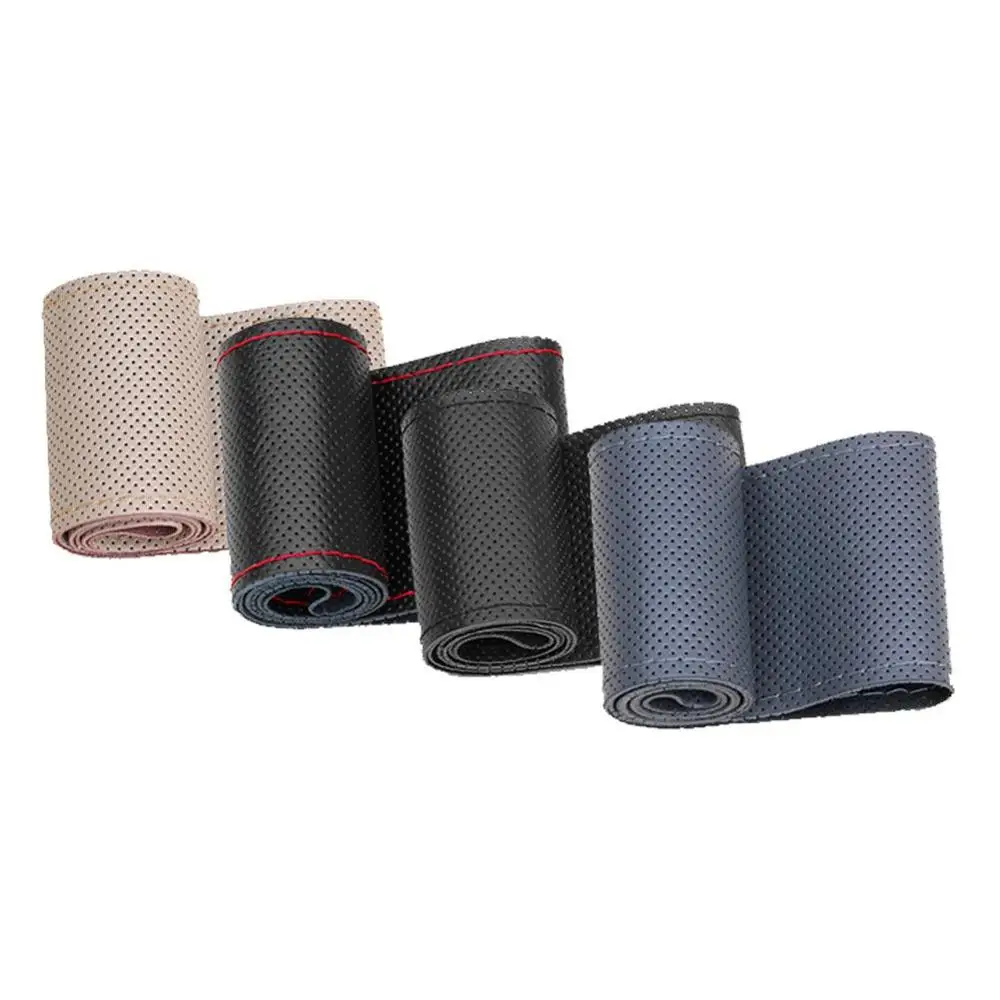 

Universal Genuine Leather Car Steering Wheel Cover Stitching Style Microfiber Leather Car Steering Wheel Cover
