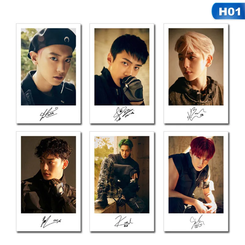 6 шт./компл. EXO новая эмблема альбома модная K pop мини Фотокнига фото карточка
