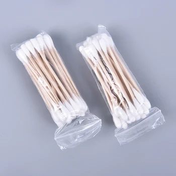 

500pcs/ Pack Nose Ears Cleaning Double Head Cotton Swabs for Medical Wood Sticks Health Care Tools Women Makeup Buds Tip