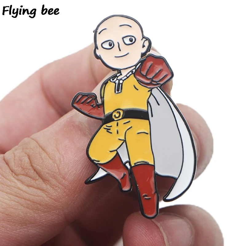 20 шт./партия Flyingbee ONE PUNCH-MAN Модные броши брошь в стиле аниме и булавки эмалированные шпильки Нагрудный значок прищепки hat Pin для женщин X0450