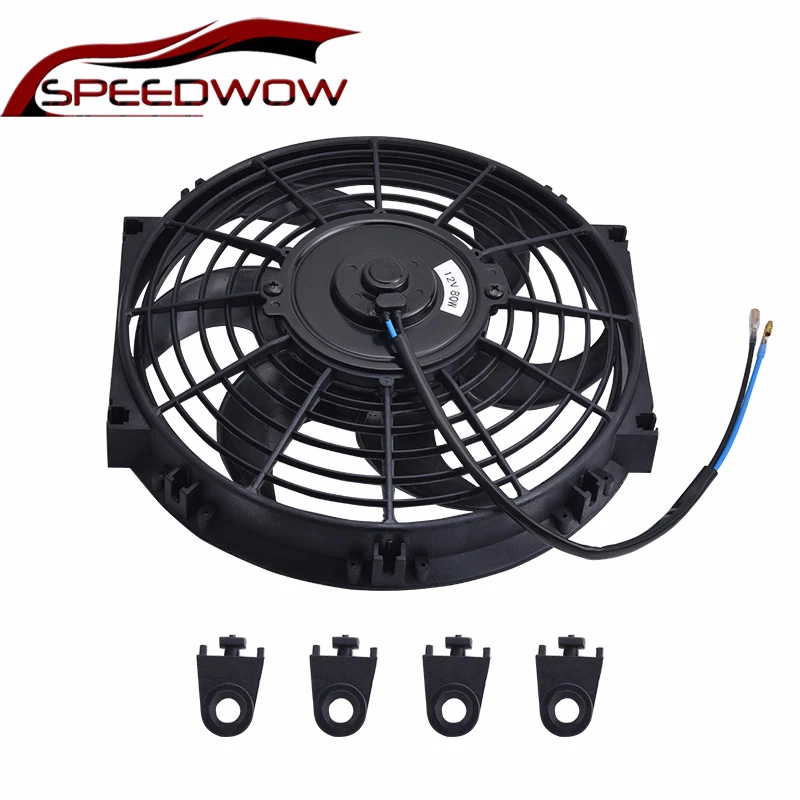 

SPEEDWOW 12V 80W 10in Motor Engine Radiator Oil Cooler Cooling Electric Pull Push Fan Radiator Universal Radiator Cooling Fan