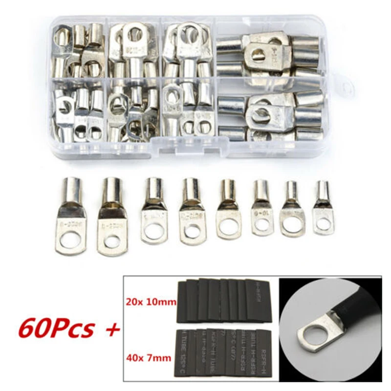120pcs Sc 625 Cable Lug Copper Terminals Crimp Ring Battery Welding