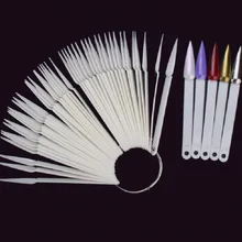 Nail Color Display Plate False Nail Polishing Practice Nail Art Tool 50pcs/bag Sharp Teeth Shaped Nail Color Board Kit