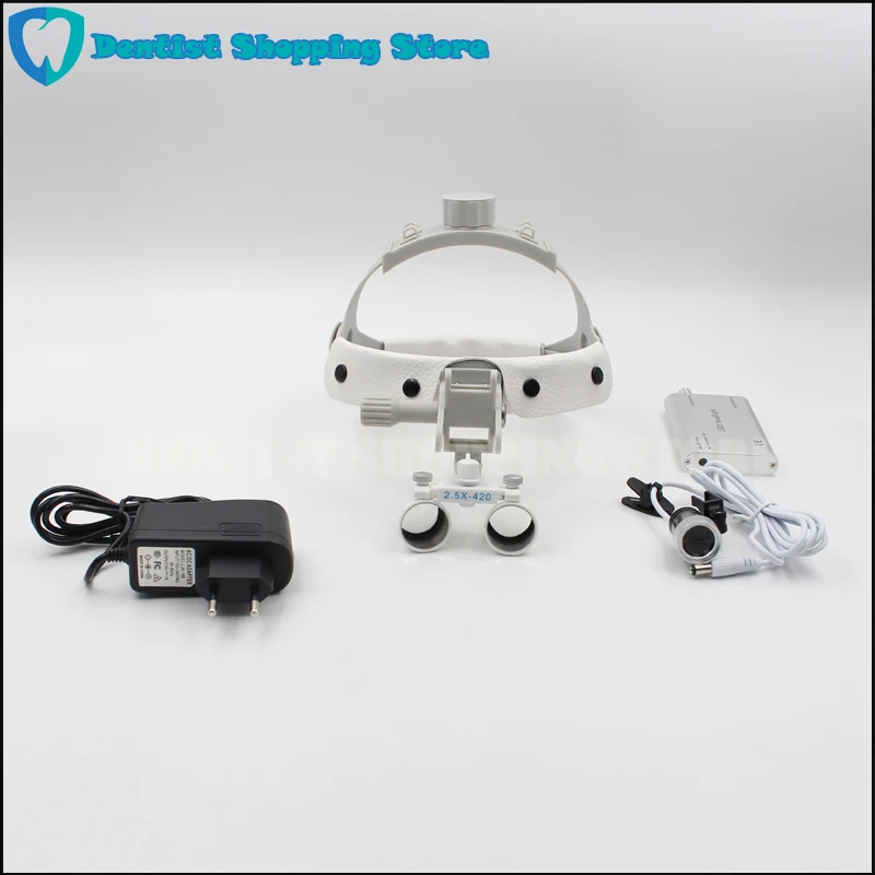  Headband LED light Medical Surgical Dental Headlight with (2.5X3.5X optional) Surgical loupes - 4000336743528