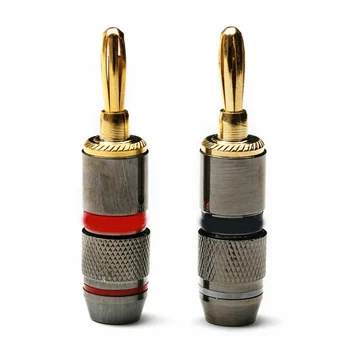 

12Pcs Copper Banana Plug Speaker Adapter 24K Gold Plated Connector UY8