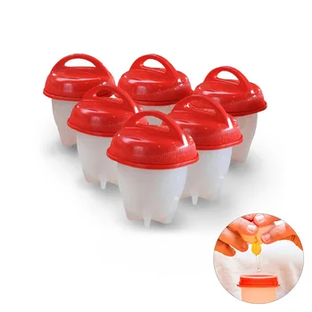 

New 6 pcs Silicone Soft Boiled Egg Cups Holder Tabletop Cup Kitchen Tools Sets Breakfast Steam Rack Mold For Frying Eggs Poach